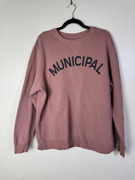 Municipal Other - Municipal Mauve Pink Crewneck Sweatshirt Men size XL Cotton Blend Athleisure